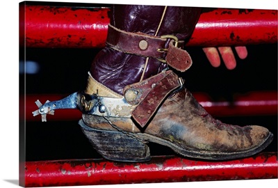 Cowboy boot with spur, Stockyards Championship Rodeo, Texas