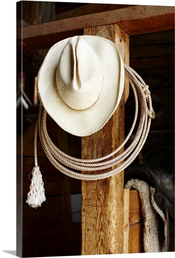 cowboy-hat-hanging-in-barn-with-rope-wall-art-canvas-prints-framed