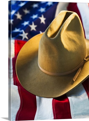 Cowboy hat on American flag