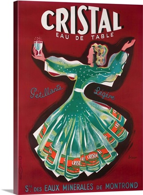 Cristal Table Water French Advertising Poster