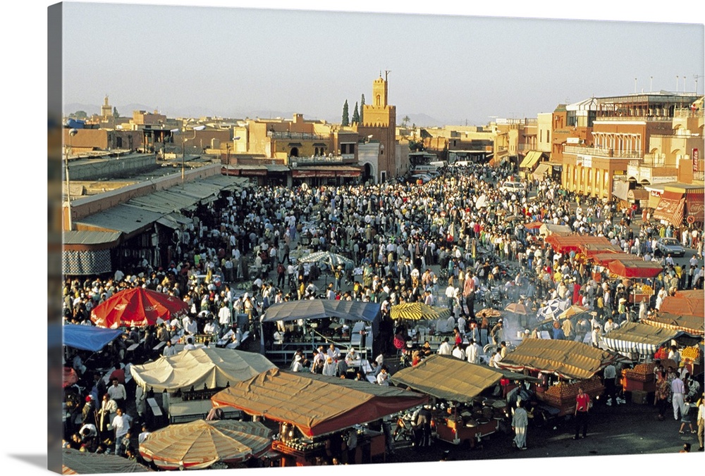 Crowded market in Morocco