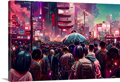 Crowded Tokyo Streets Scene II