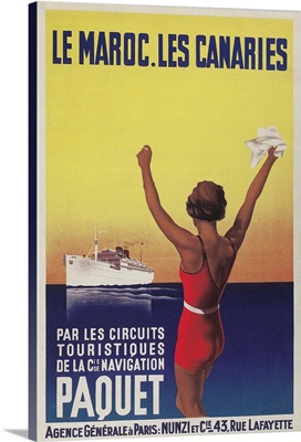 Cruising the East Atlantic, Morocco, Canary Islands, Travel Poster