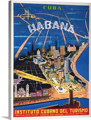 Cuba, Havana, Instituto Cubano Del Turismo, Travel Poster image thumbnail