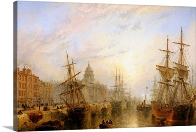 Customs House Quay, Dublin By Claude Thomas Stanfield Moore