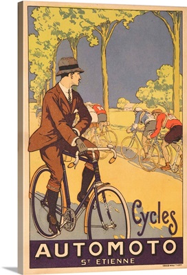 Cycles Automoto St Etienne French Advertising Poster