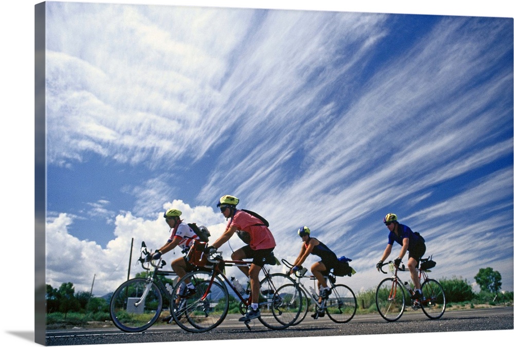 Cyclists racing