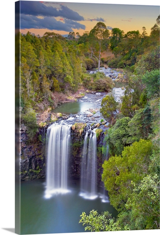 Dangar Falls at Sunset, Dorrigo, NSW, Australia. Wall Art, Canvas