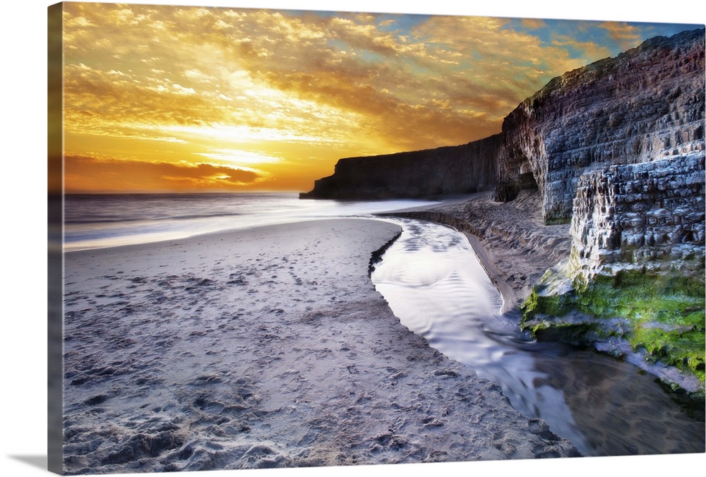 Sunset on Davenport beach at California.