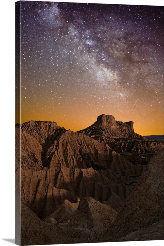 Milky Way over the desert of Bardenas, Spain