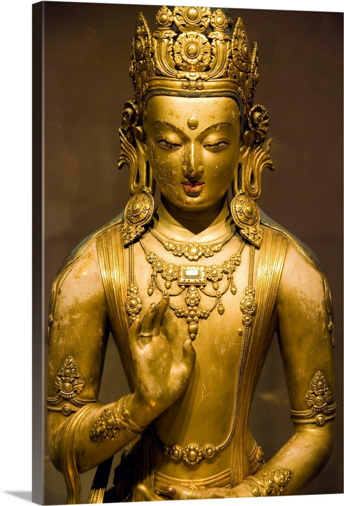 A bronze casting of a bodhisattva by Zanabazar (1635-1723), the first Jebtsundamba Khutuktu, the spiritual head of Tibetan...