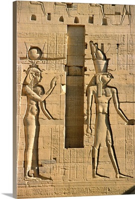Detail Of Isis And Horus From Sculptural Program Of The Temple Of Isis At Philae