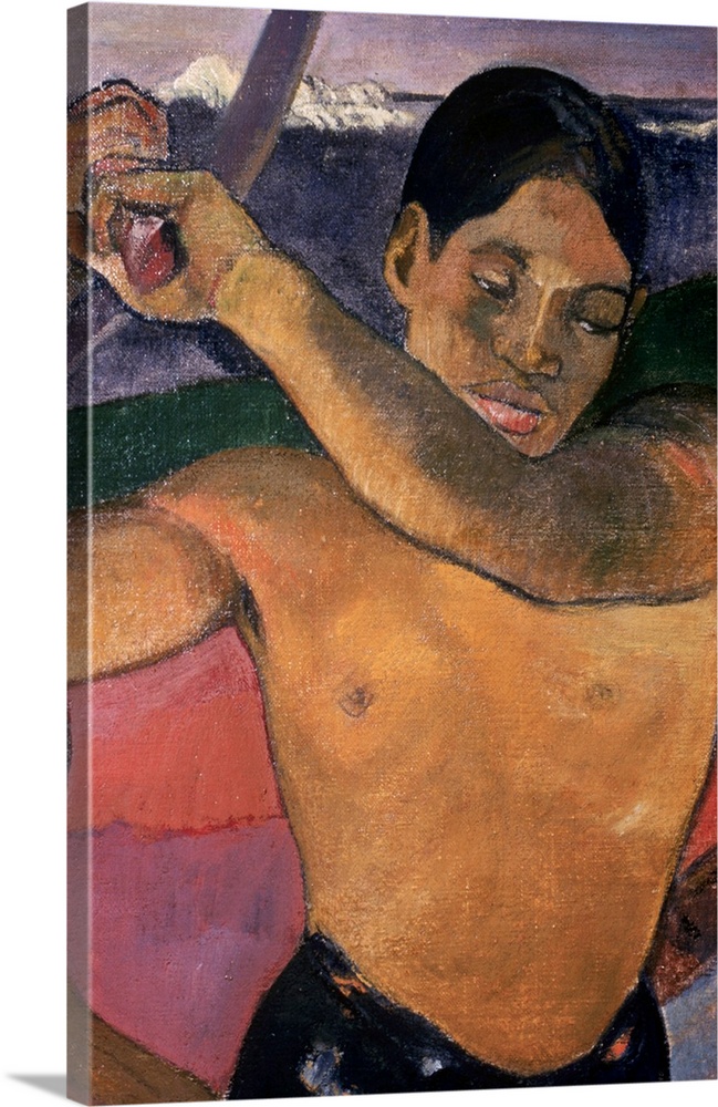 Detail Of Tahitian Man From Man With An Axe By Paul Gauguin