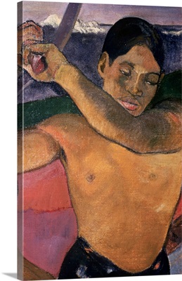 Detail Of Tahitian Man From Man With An Axe By Paul Gauguin
