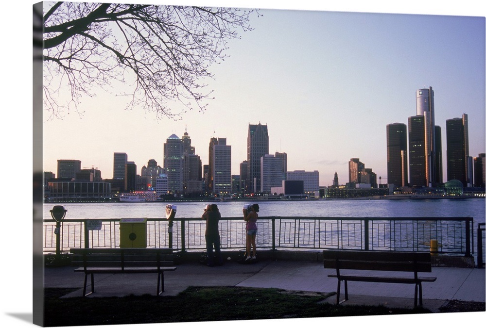 Detroit River skyline from Windsor, Ontario, Canada Wall Art, Canvas Prints, Framed Prints, Wall