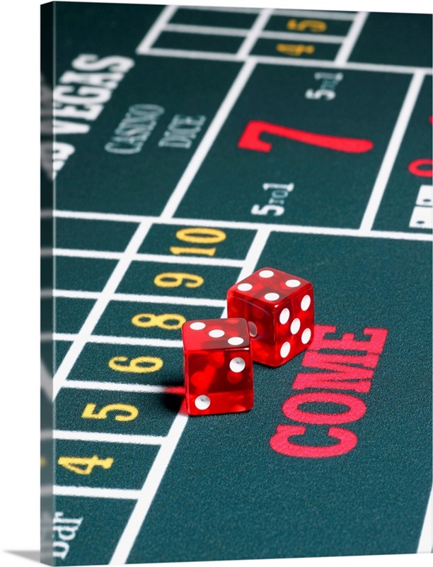 Dice on craps table Wall Art, Canvas Prints, Framed Prints, Wall Peels