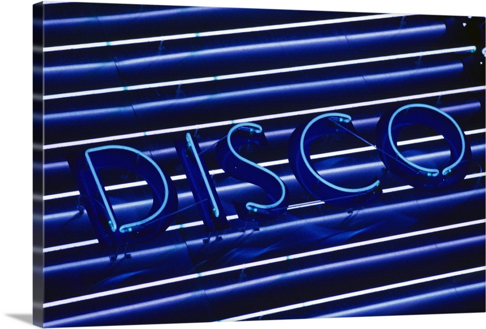 Disco neon sign, Cyprus, close-up