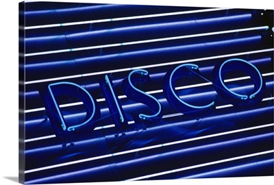 Disco neon sign, Cyprus, close-up