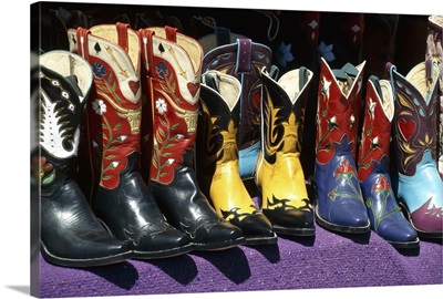 Display Of Colorful Cowboy Boots