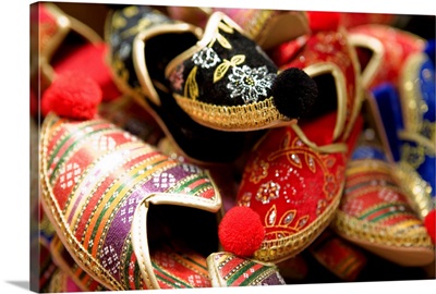 Display of traditional Turkish slippers