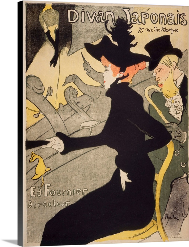 Henri de Toulouse-Lautrec (French, 1864-1901), Divan Japonais, 75 rue Des Martyres, Ed Fournier, directeur, 1893, screen l...