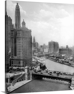 Downtown Chicago View Looking West, Ca. 1928