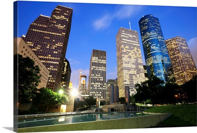 Downtown Houston, Texas at dusk