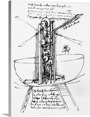 Drawing Of A Manually Driven Flying Machine