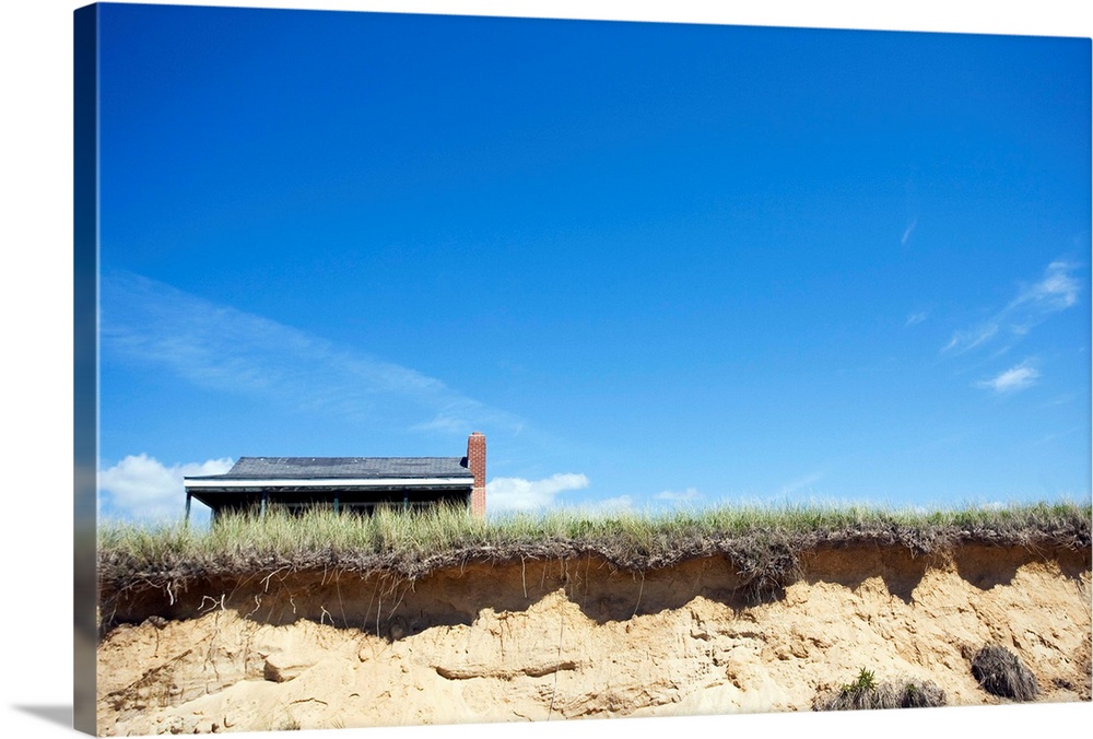 Dunes and roof in the background