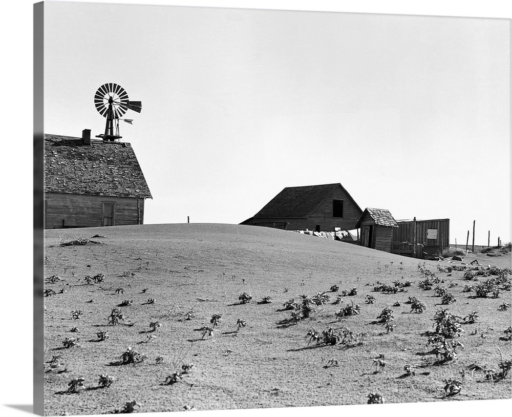 A farm in the dustbowl. Although others in the area have been abandoned, this farm is occupied. Near Dalhart, Texas. June ...