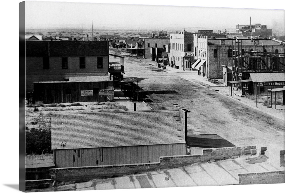 Business district looking west on Fremont Street, the main stem toward the original depot.