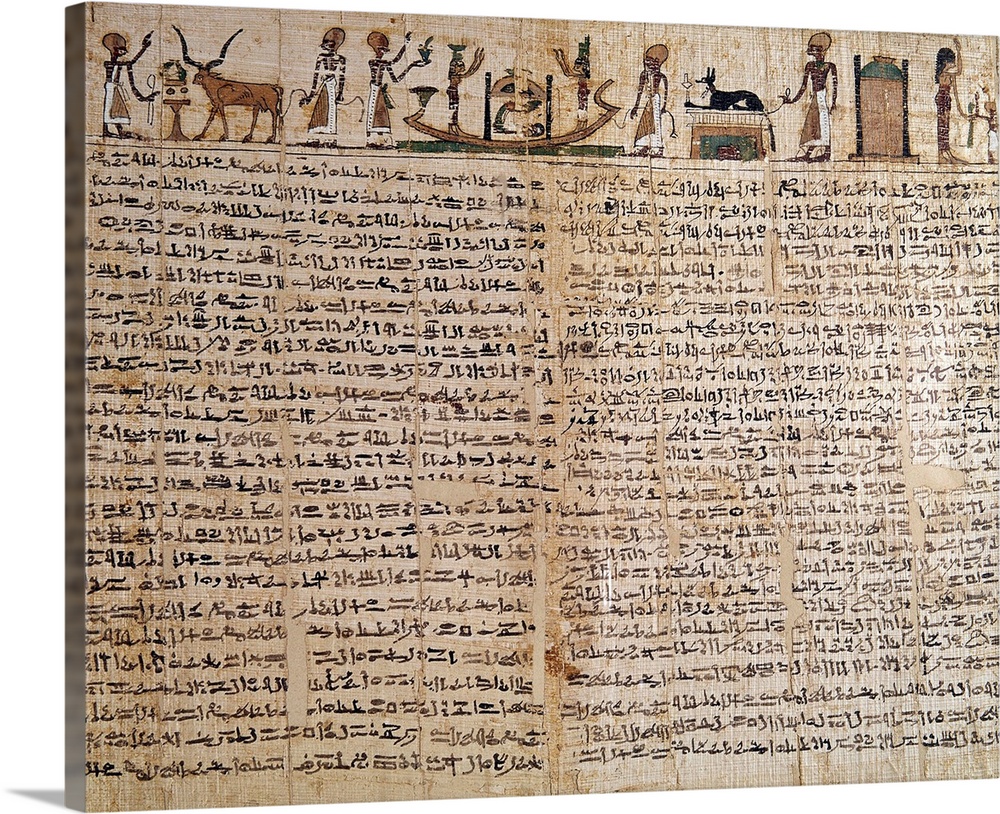 Egyptian Antiquity : papyrus of the Book of the Dead. Late Period, Louvre Museum, Paris