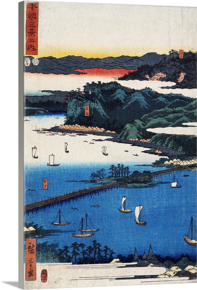 Eight Views of Omi: Miidera, Ishiyama, Seta, from the series Three Famous Scenic Spots in Japan (Honcho sankei no uchi).