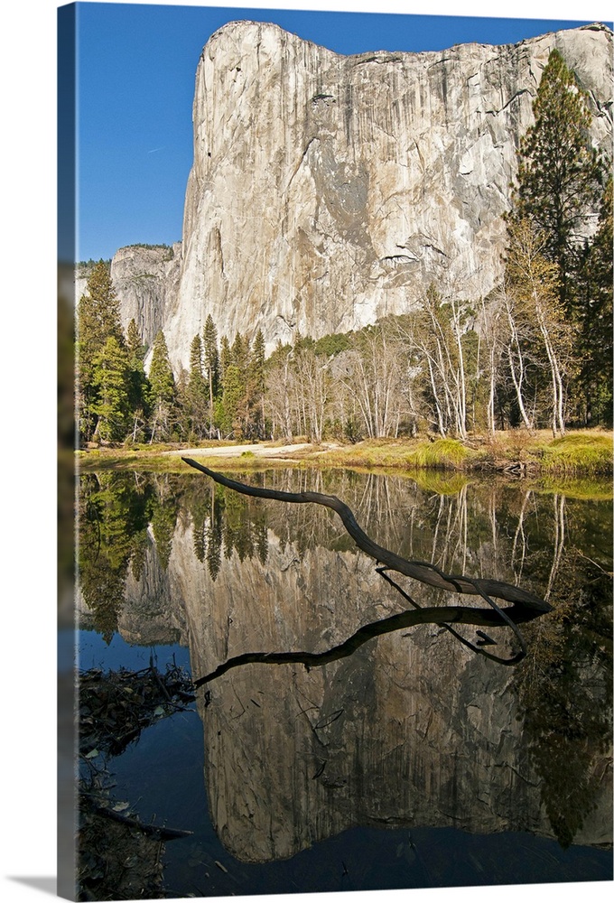 This is the view of El Capitan from Cathedral Beach. The skies were so blue - perfect for a tourist. The water was still o...