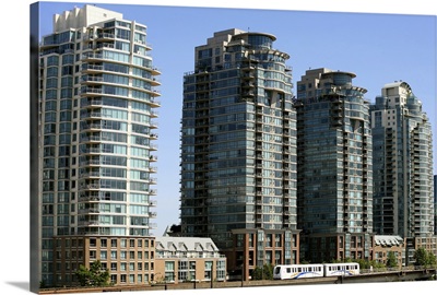 Elevated Sky Train in Downtown Vancouver, Canada