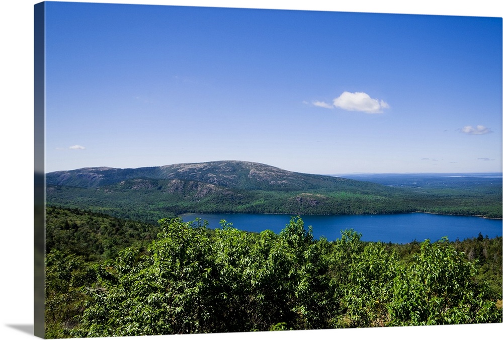 Elevated view of Eagle Lake, Acadia National Park.