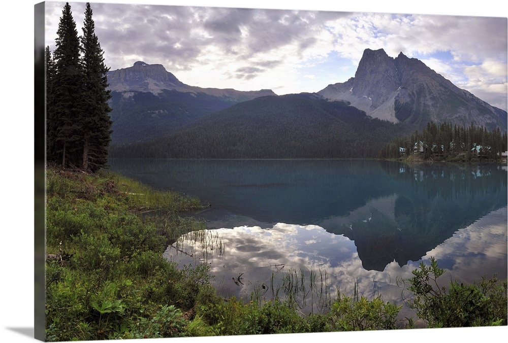 Emerald Lake and Lodge, captured shortly after sunrise, in Canada's Yoho National Park