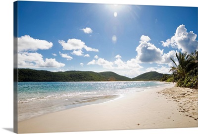 Empty beach in bay of caribbean Island