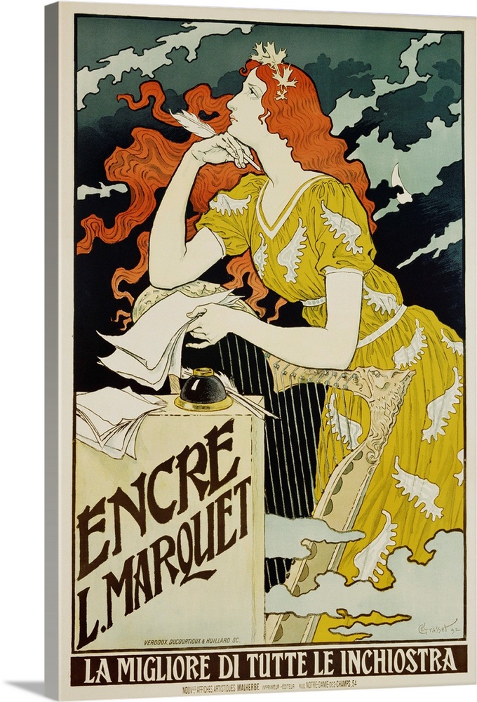 Encre L. Marquet Writing Products Poster By Eugene Grasset