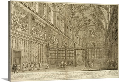 Engraved View Of The Sistine Chapel