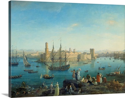 Entrance of the harbour of Marseille in 1754 by Joseph Vernet