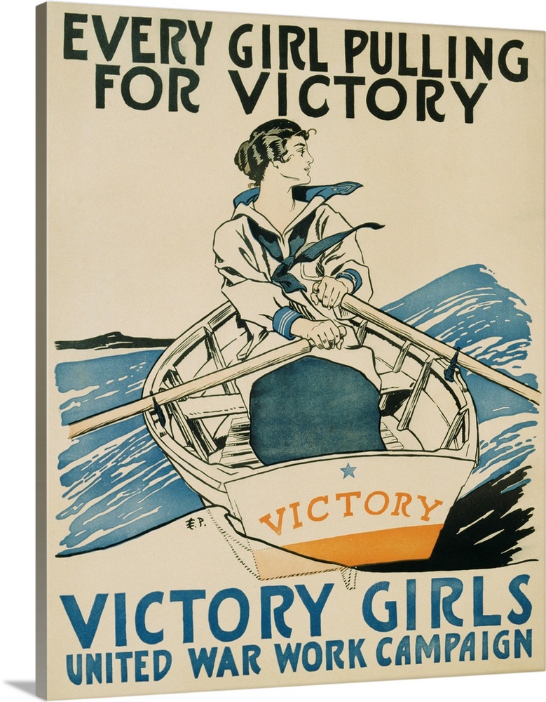 Every Girl Pulling For Victory Poster By Edward Penfield