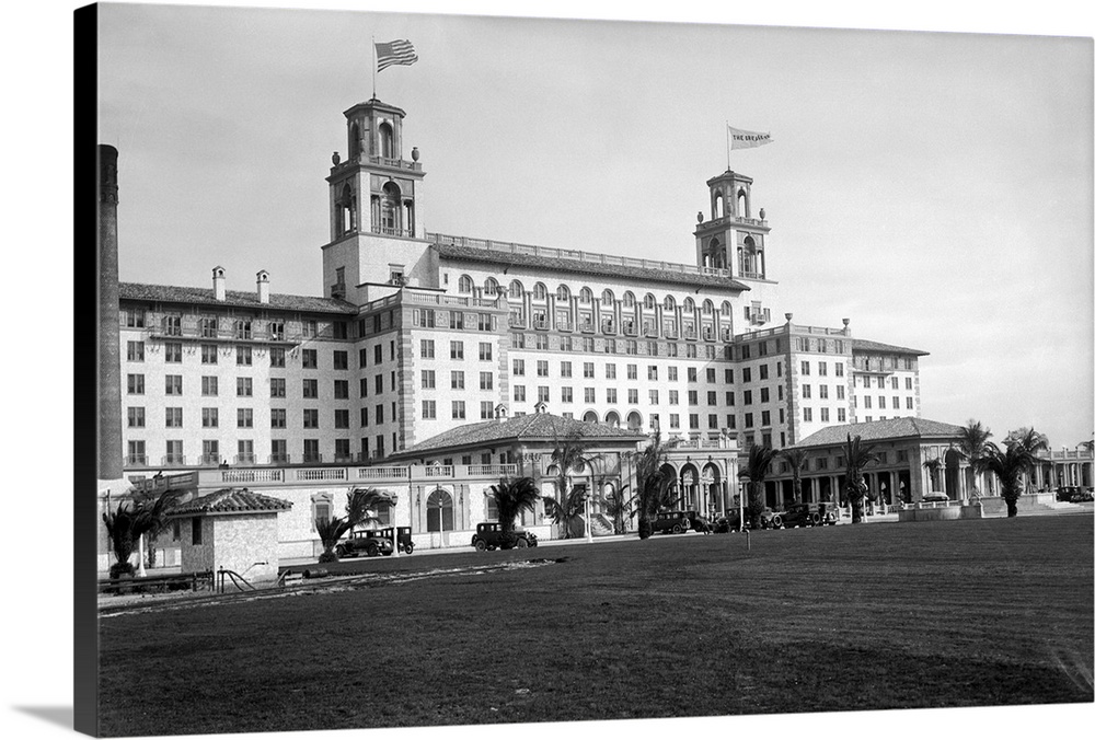 Photo shows view of the new Breakers Hotel at Palm Beach, one of the new additions to the family hotels at this popular wi...