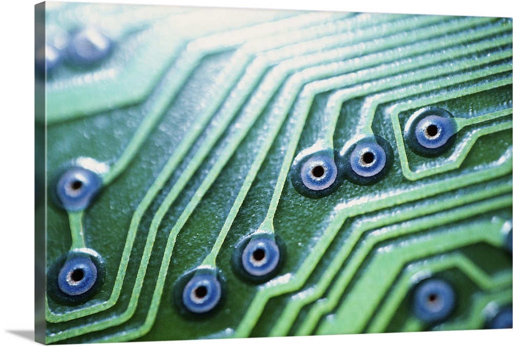 Extreme close-up of printed circuit board