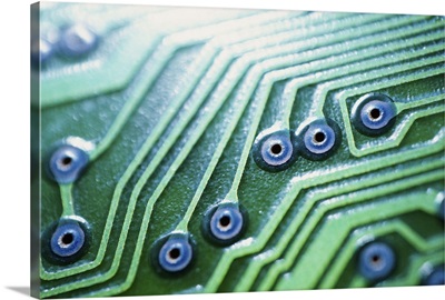 Extreme close-up of printed circuit board