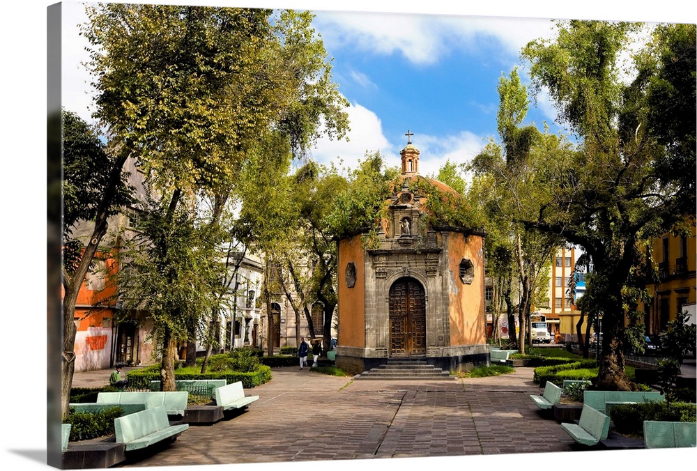Facade of an octagonal chapel, Plaza De La Concepcion, Mexico City, Mexico