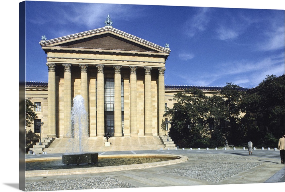 Section of facade of Art Museum, Philadelphia, PA, USA