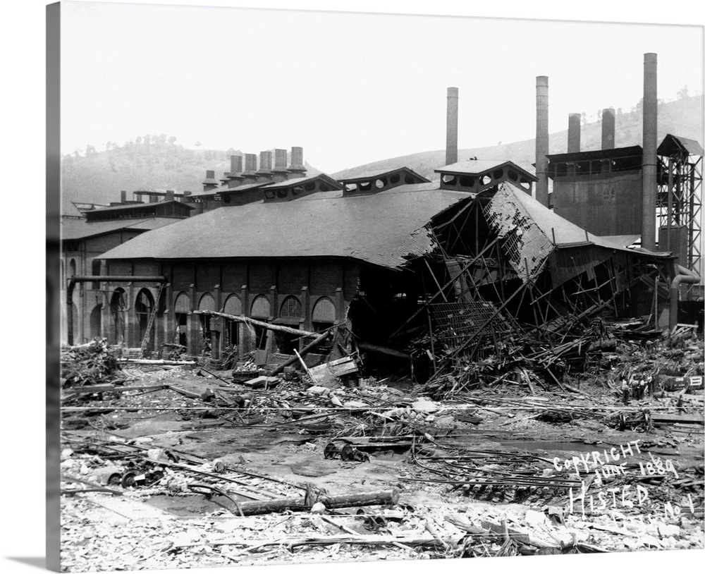 A ruined factory building in Johnstown, Pennsylvania. The flood of 1889 killed over 2,000 people.