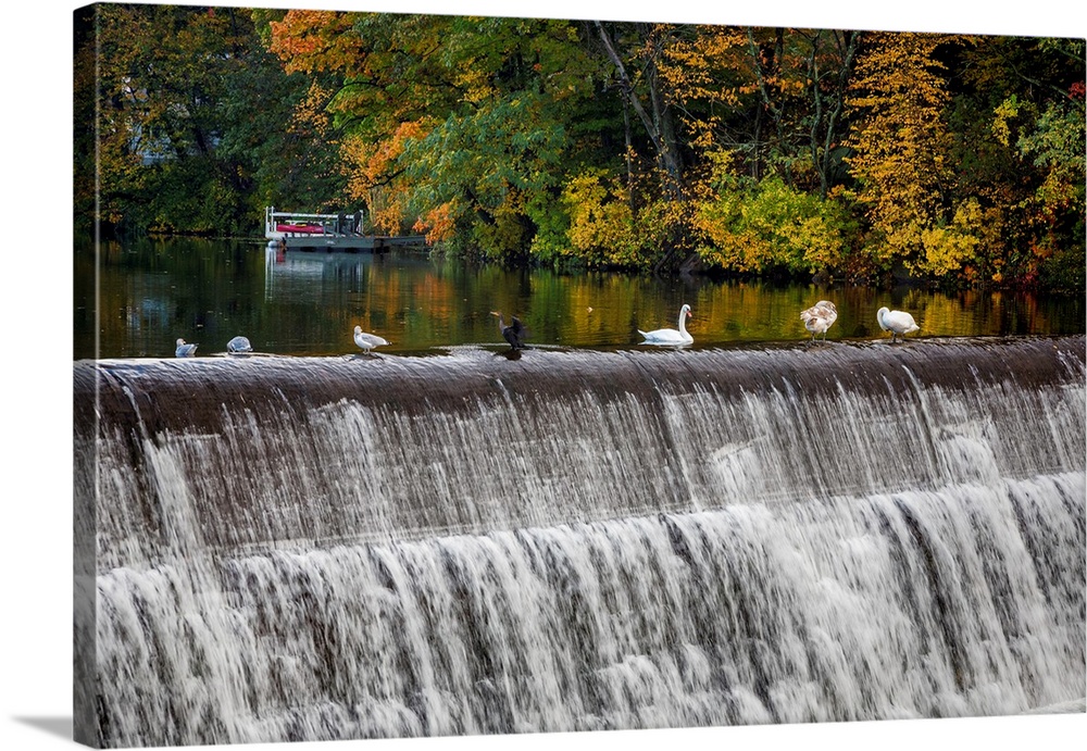 Fall scene in Connecticut small town