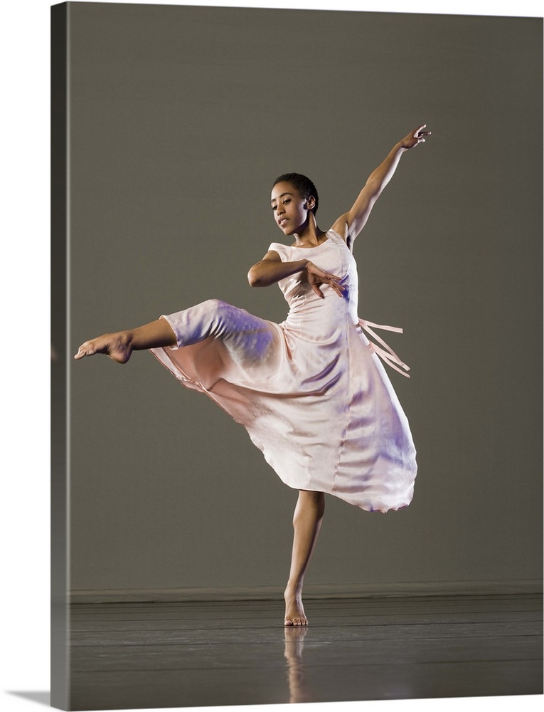 African female ballet dancer dancing